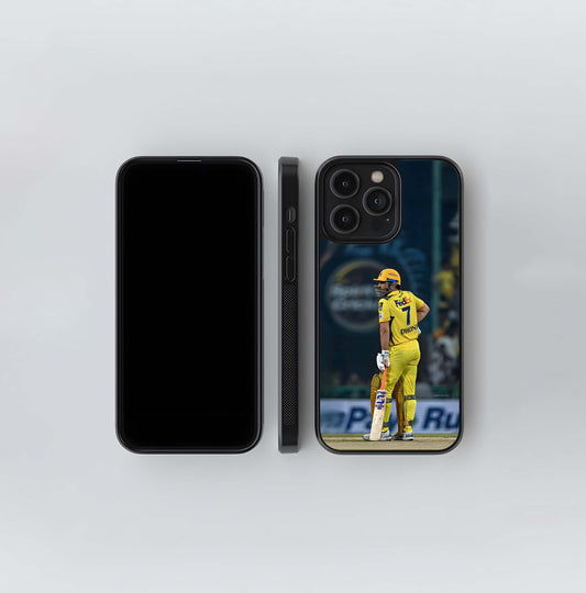MSD Batting Stance (CSK Yellow) Glass Case