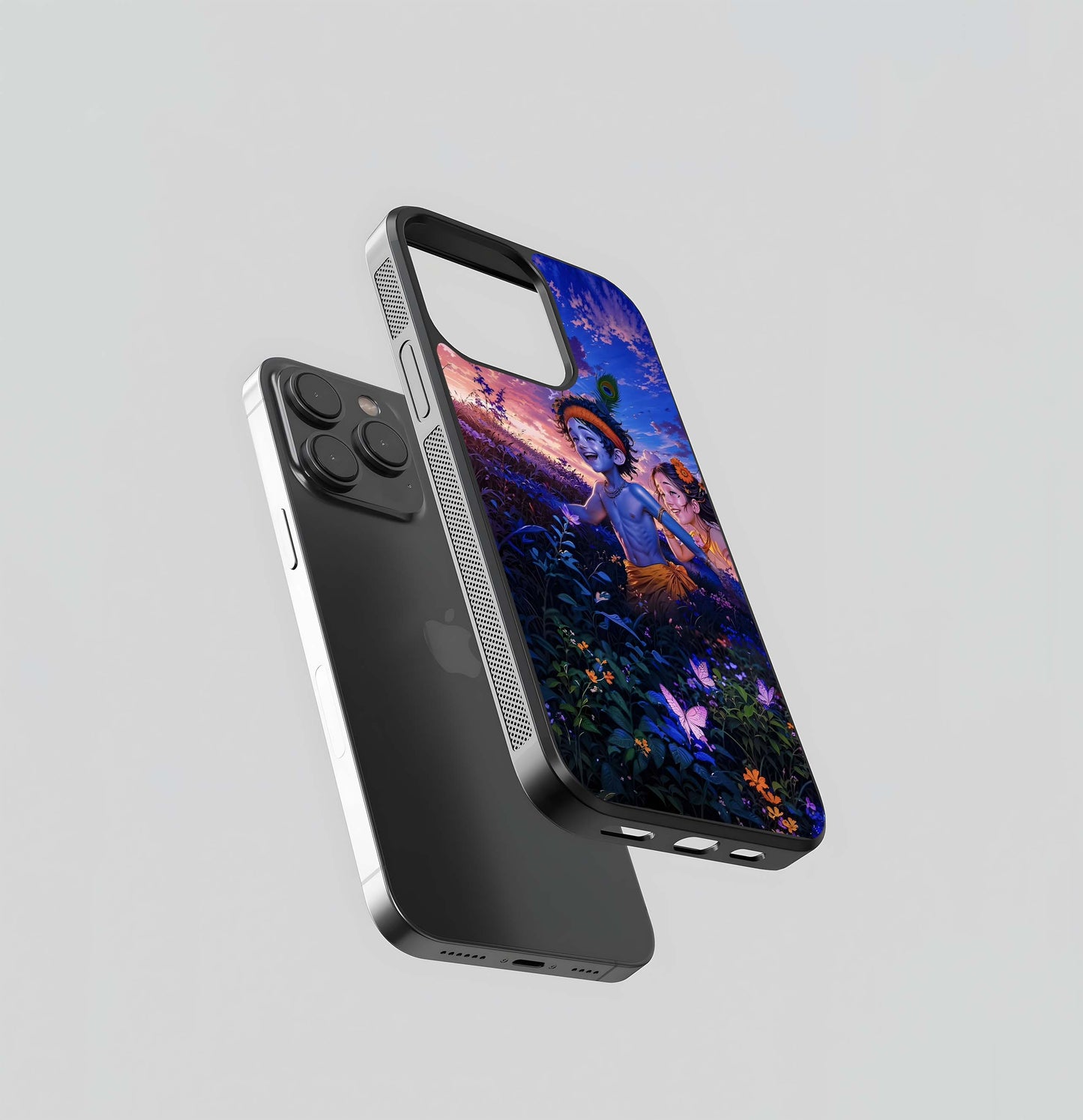 Balarama & Krishna Meadow Glass Case