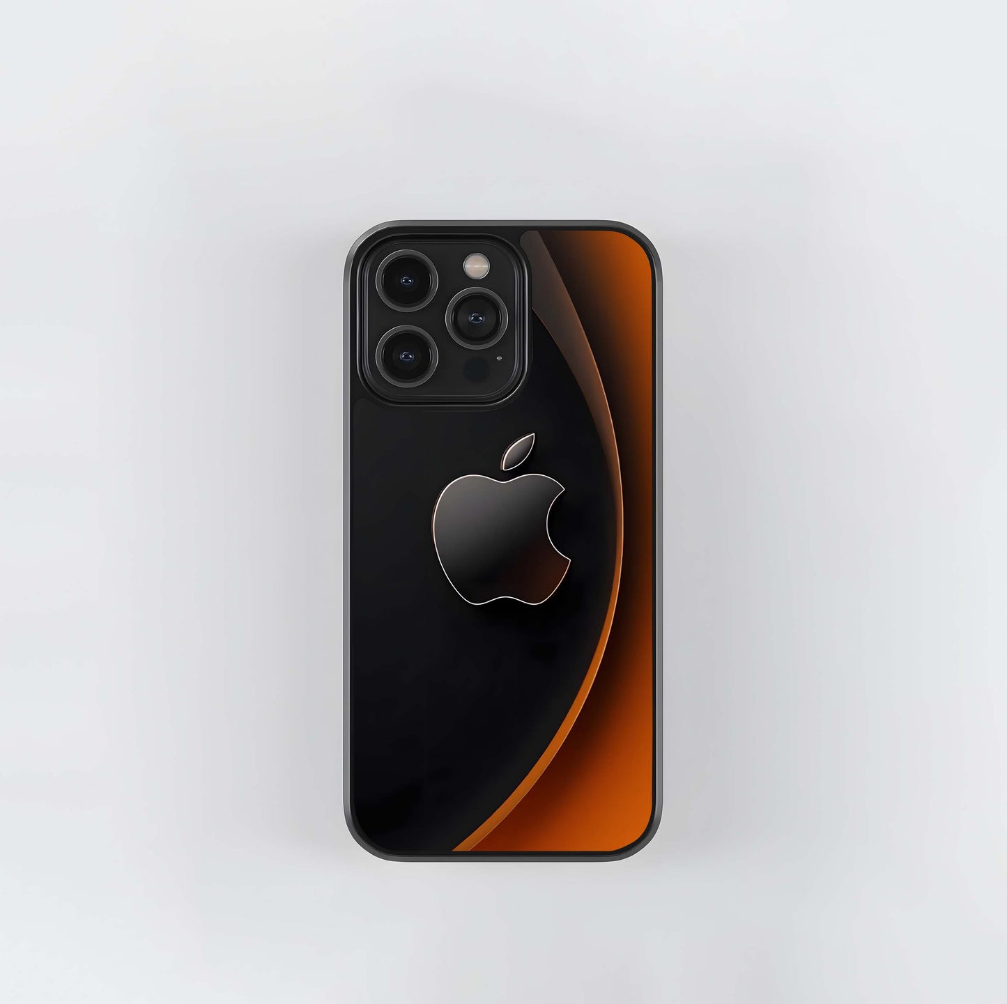 Black and Orange Corporate Apple Glass Case