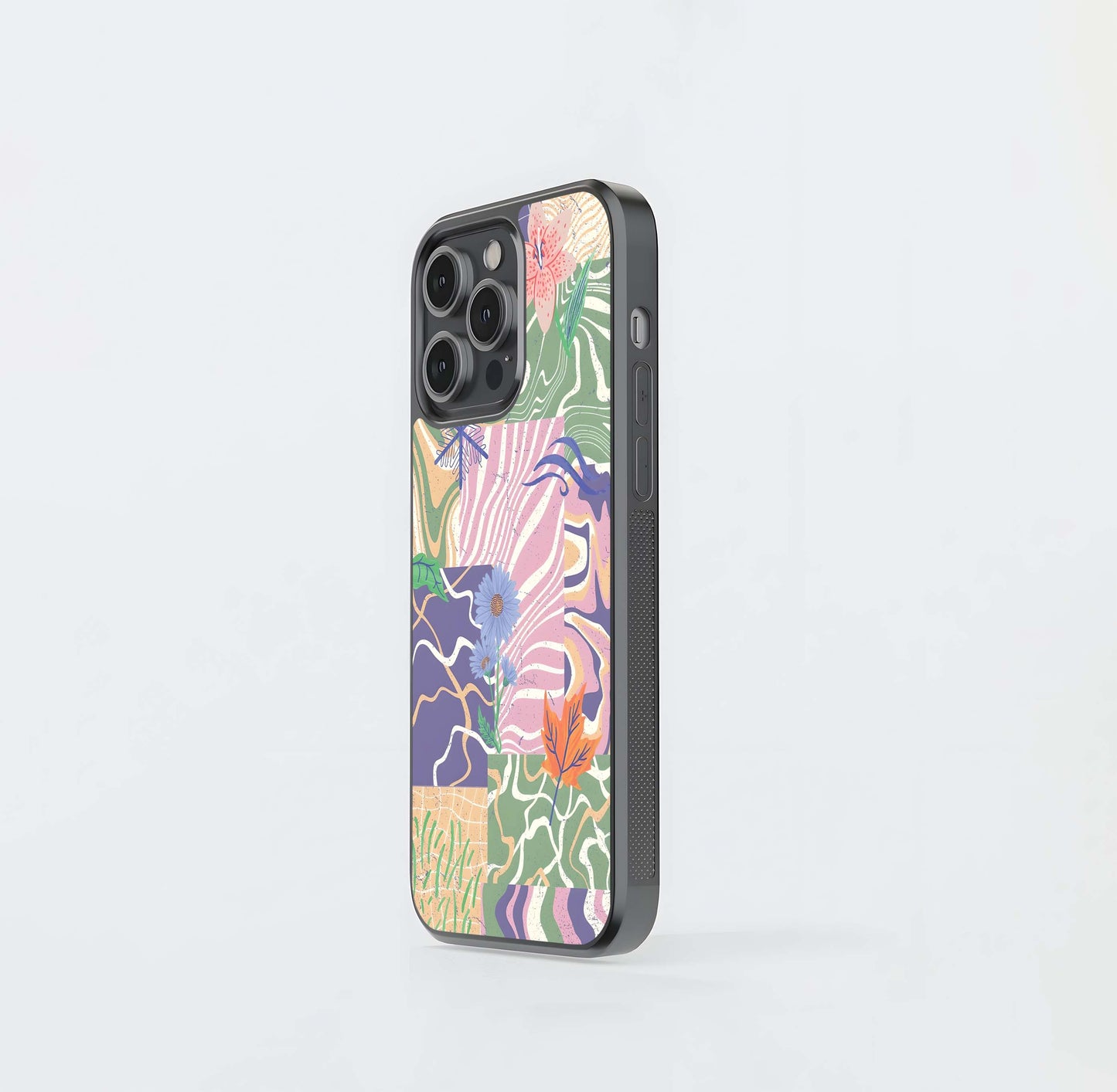 Abstract Nature Patchwork Glass Case