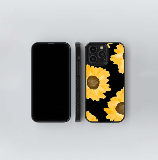 Bold Sunflowers Glow Glass Case