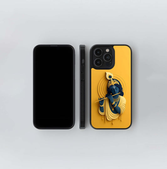 Papercut Mural of Krishna Glass Case