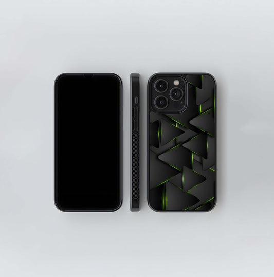 Neon Stealth Triangles Glass Case