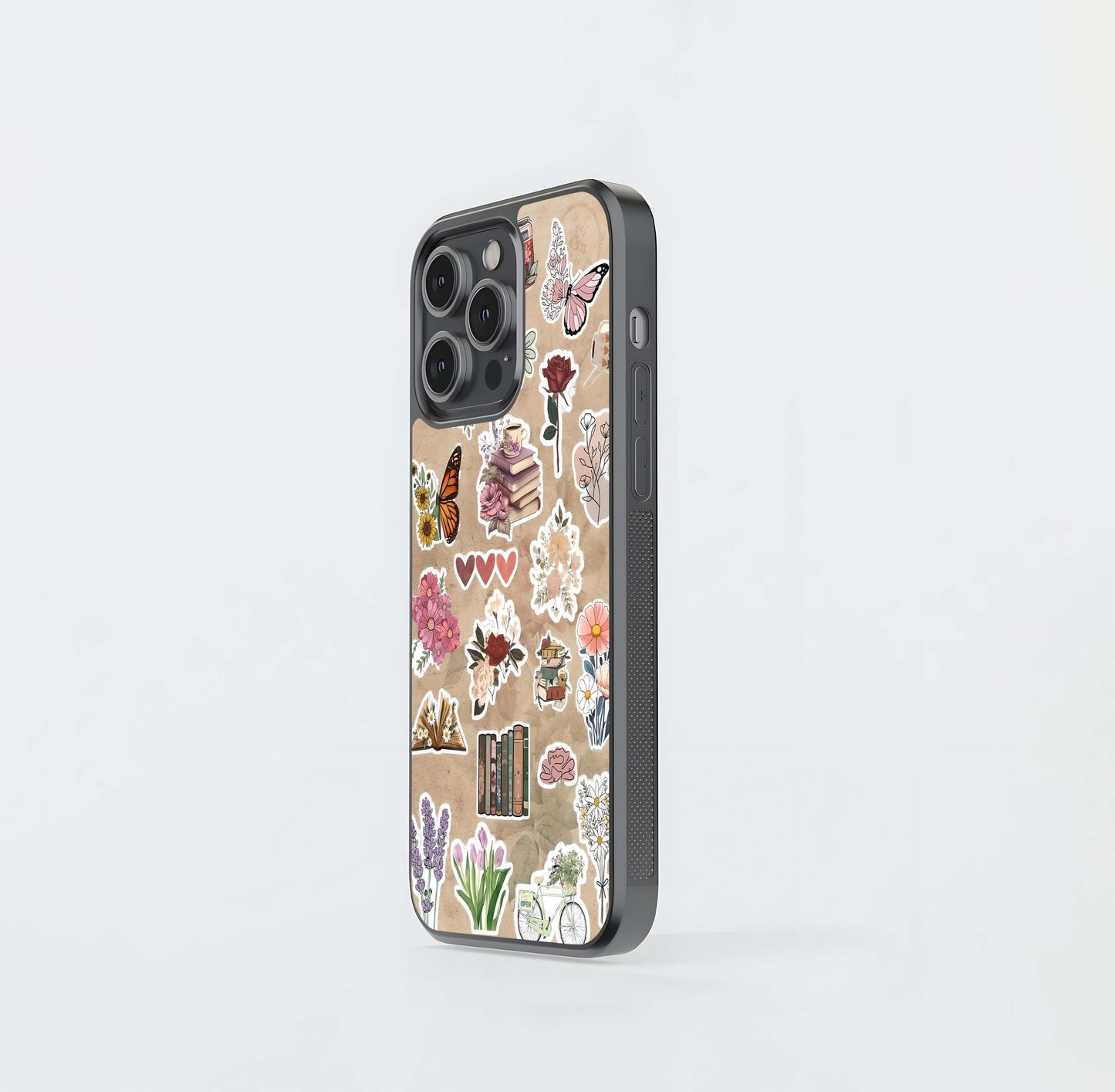 Bookish Floral Vibes Glass Case