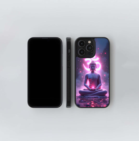 Pink Om Meditation Glass Case
