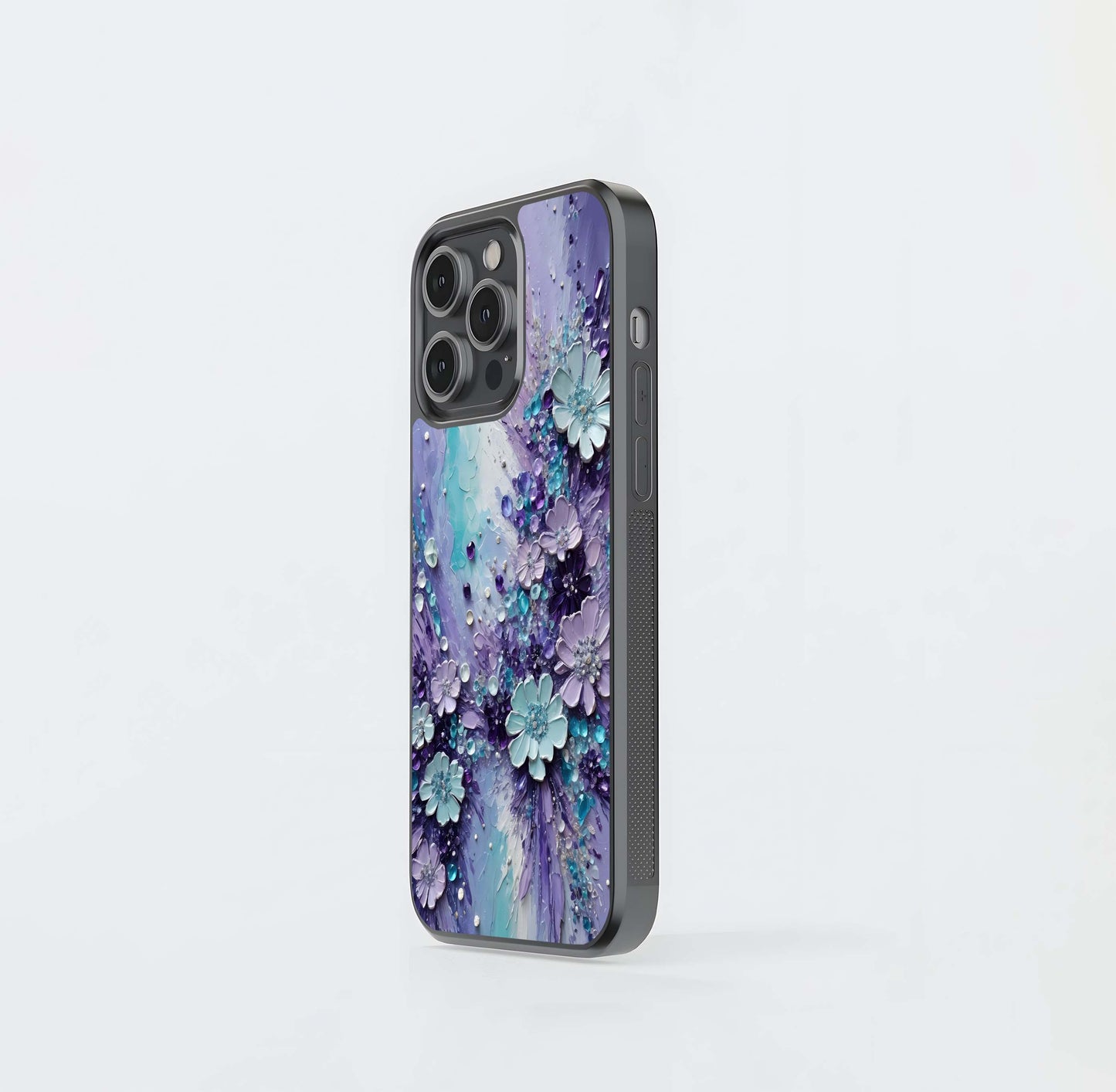 Impasto Gem Flowers Glass Case