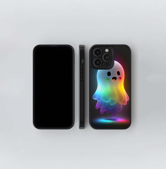 Kawaii Rainbow Ghost Glass Case