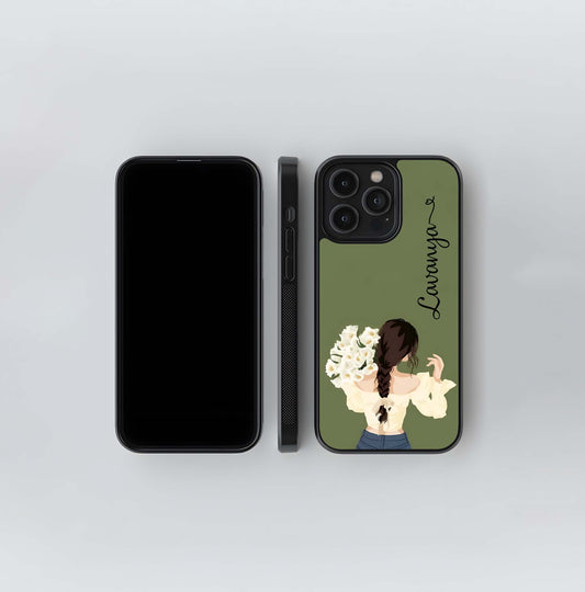 Braided Spring Beauty With Custom Name Glass Case