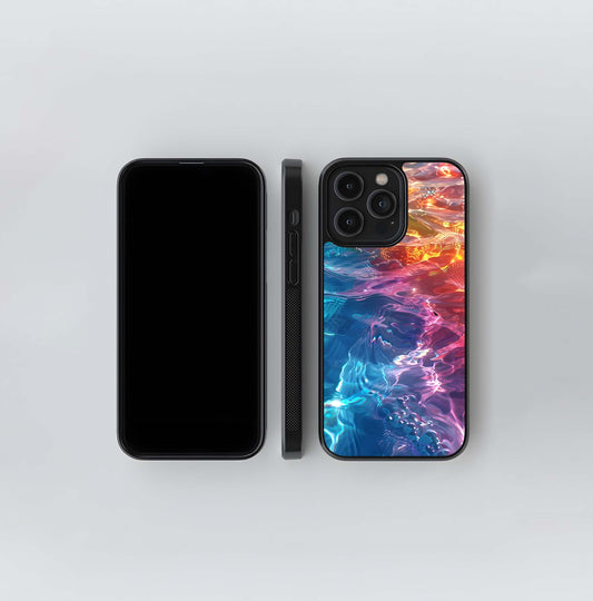 Iridescent Chroma Waves Glass Case