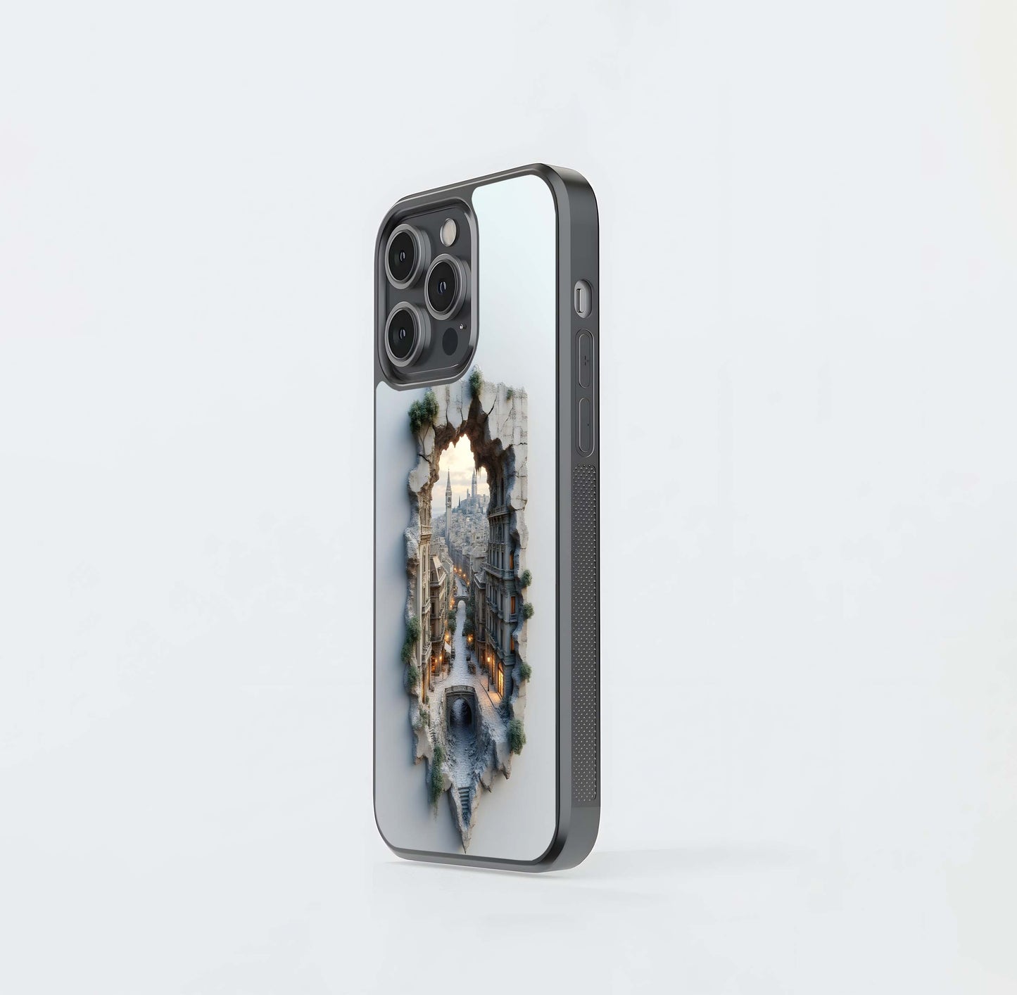 Stone Archway City View Glass Case