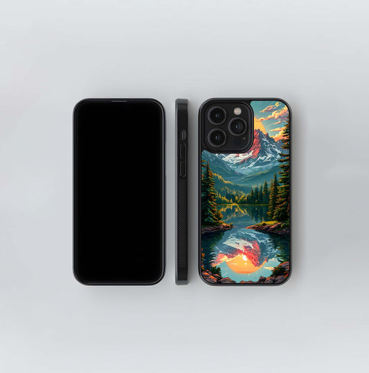 Bright Mountain Lake Glass Case