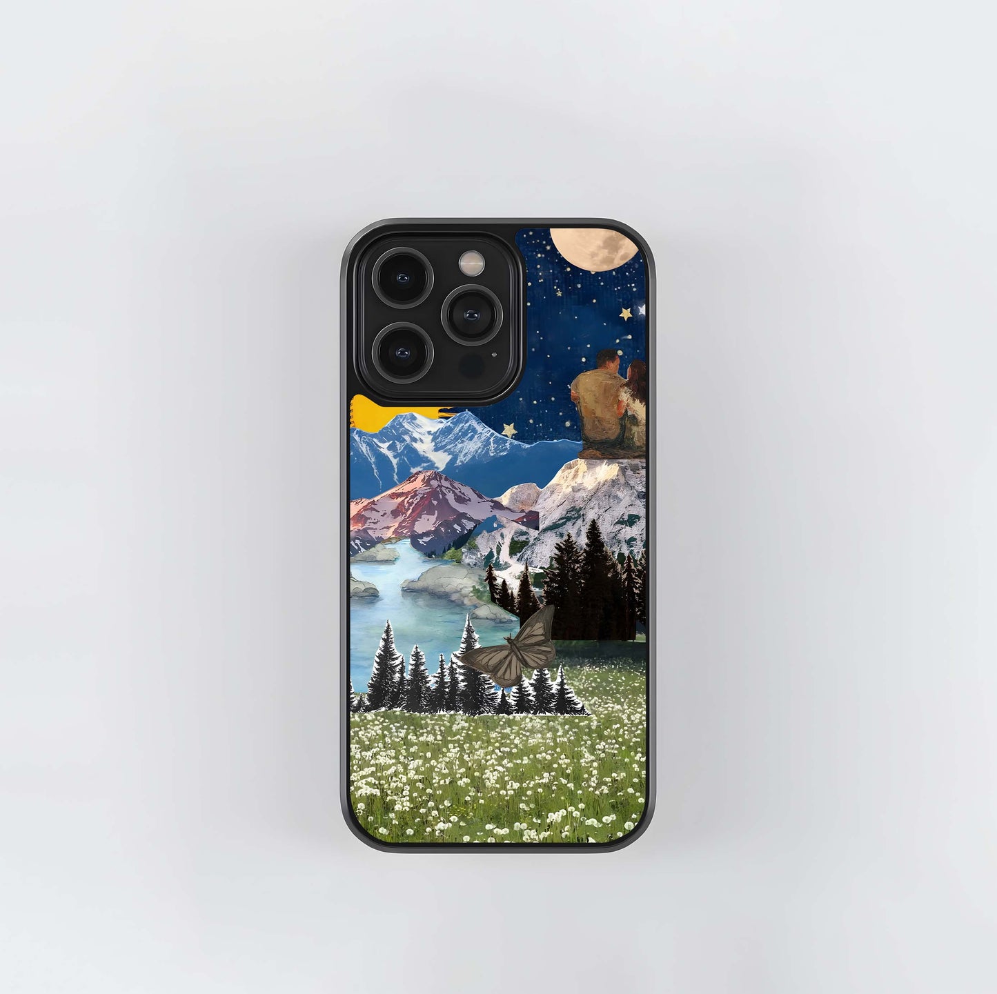 Couple under starry sky Glass Case