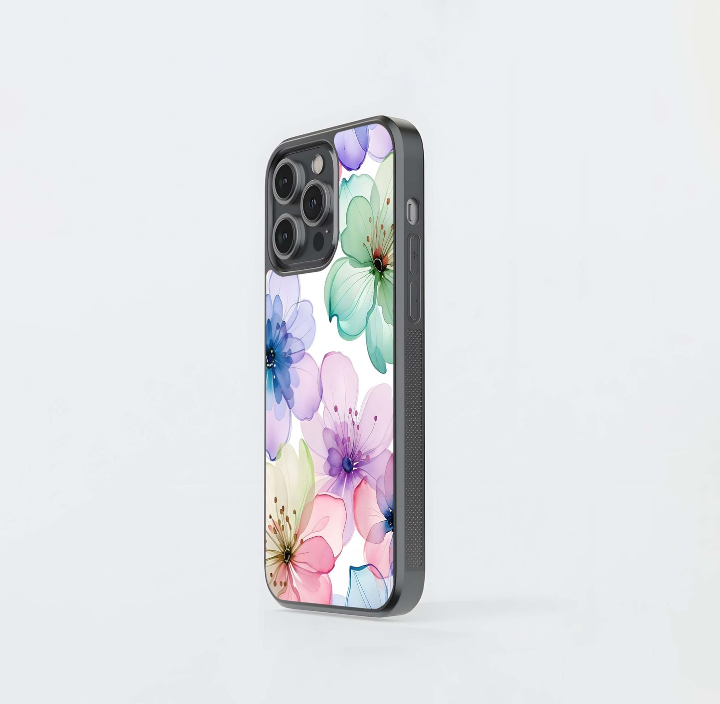 Cute Rainbow Flower Glass Case