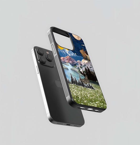 Couple under starry sky Glass Case