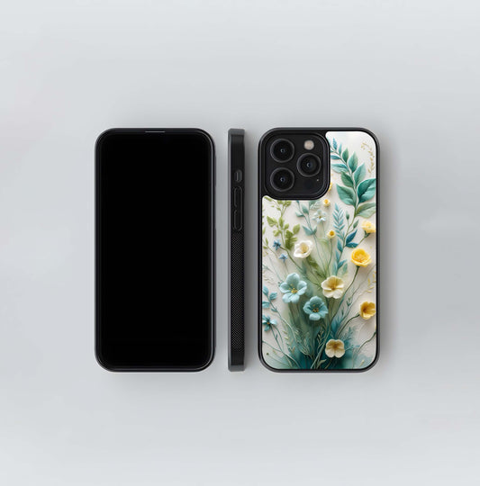 Jade and Saffron Bloom Glass Case