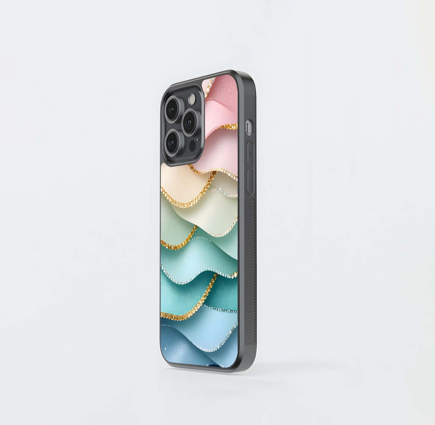 Jeweled Gradient Waves Glass Case