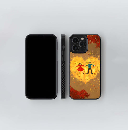 Autumn Heart of Leaves Glass Case