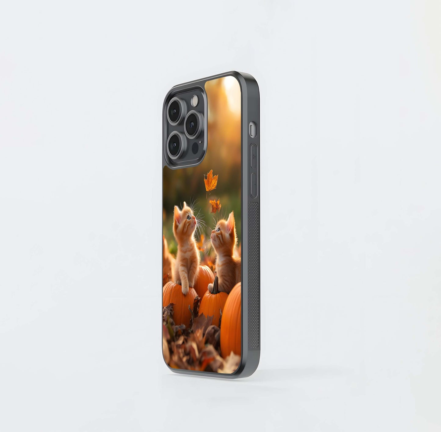 Kittens on Pumpkins Glass Case