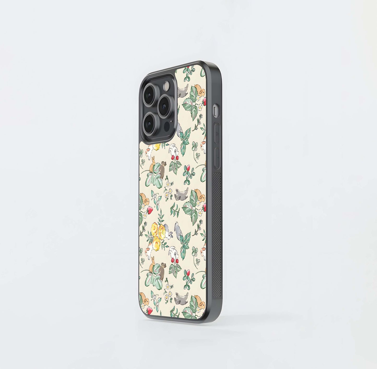 Bunny Garden Whimsy Glass Case