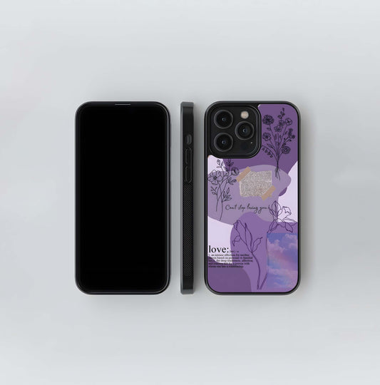 Aesthetic Love with Flower Glass Case