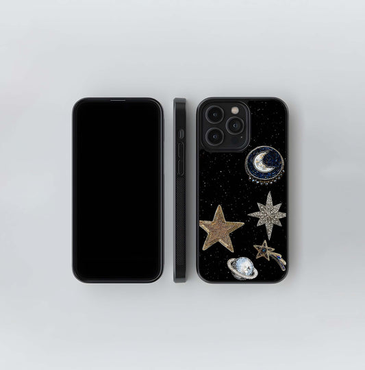 Beaded Cosmic Brooch Collection Glass Case