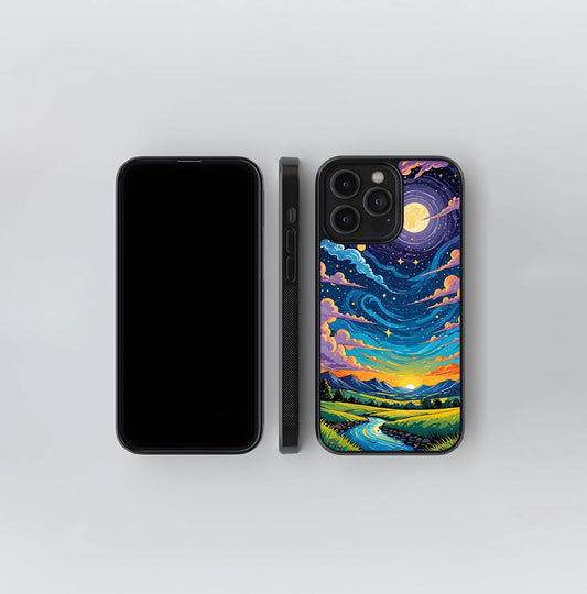 Dreamy Night Landscape Glass Case