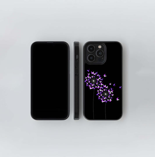 Butterfly Dandelion Glow Glass Case