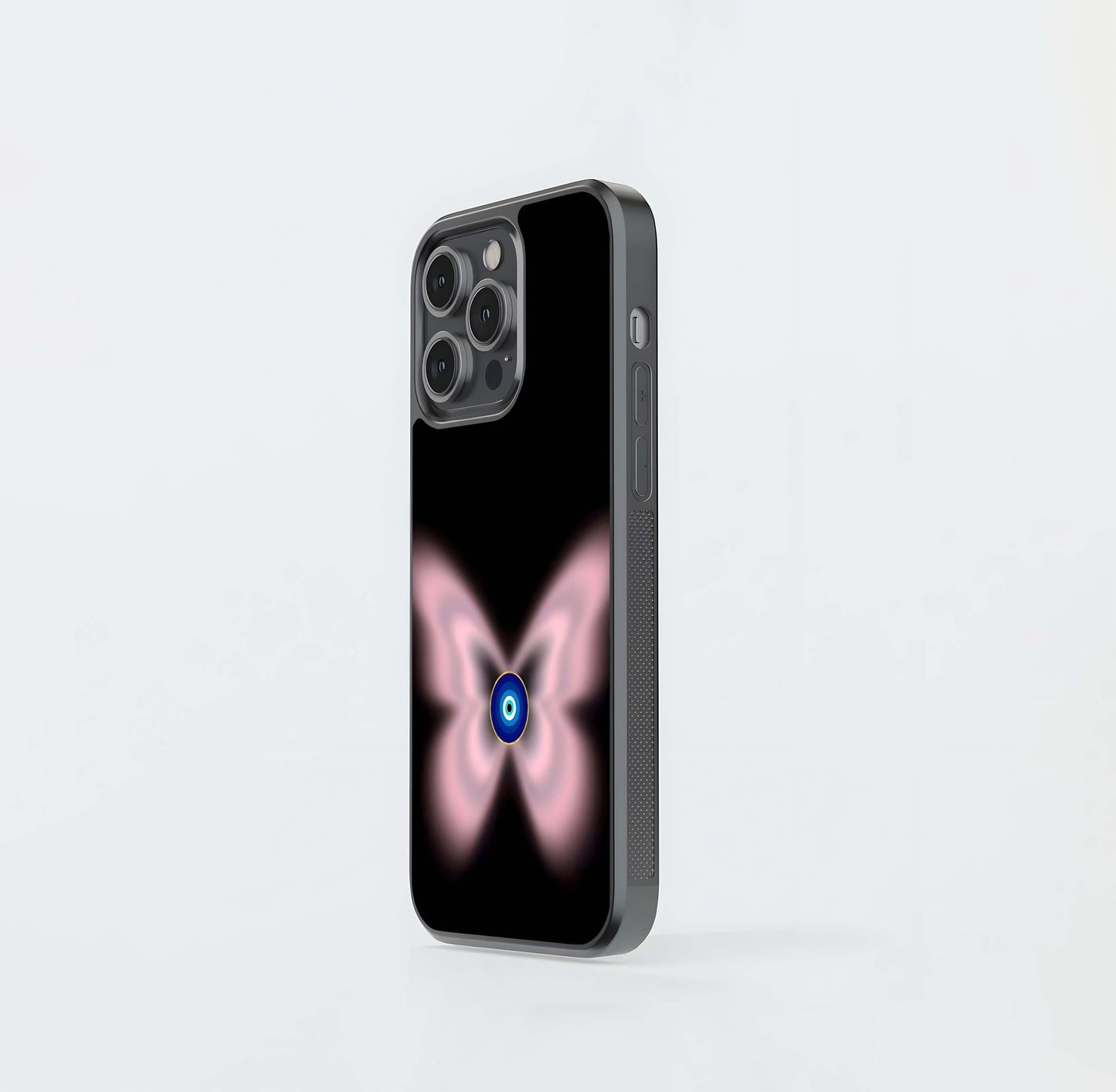 Butterfly Evil Eye Glow Glass Case