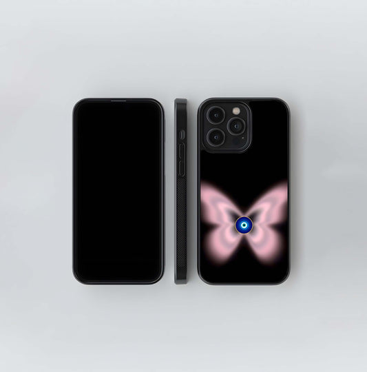 Butterfly Evil Eye Glow Glass Case