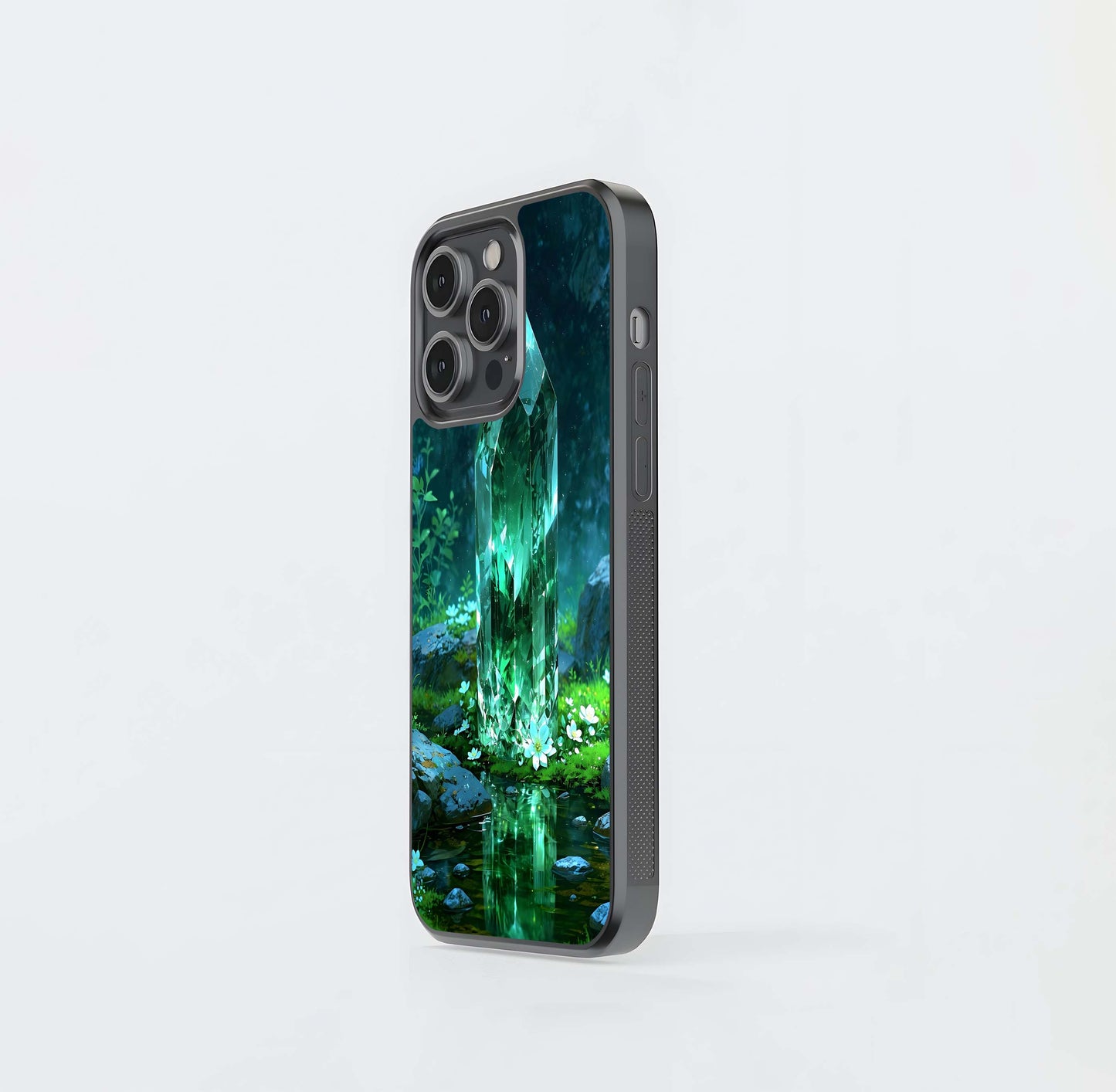 Emerald Light Crystal Glass Case