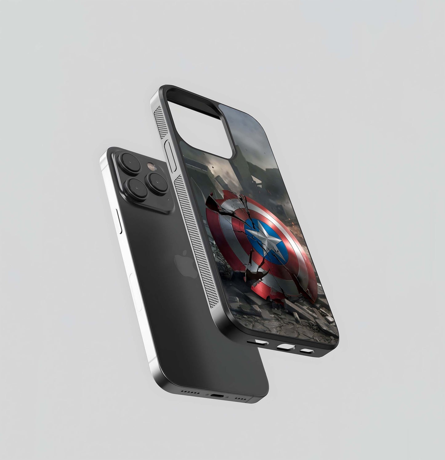 Shattered Captain America Shield Glass Case