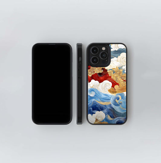 Colored Waves Glass Case