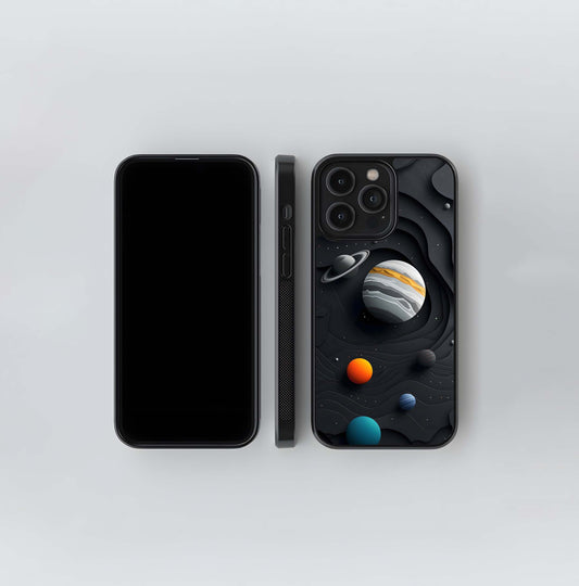 Obsidian Paper-Cut Cosmos Glass Case