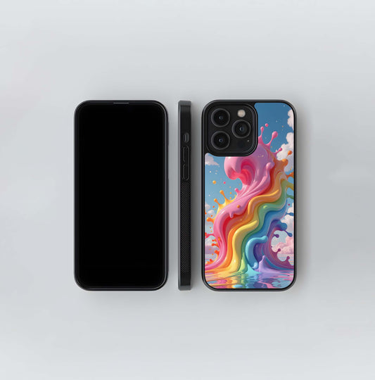 Melting Rainbow Wave Glass Case