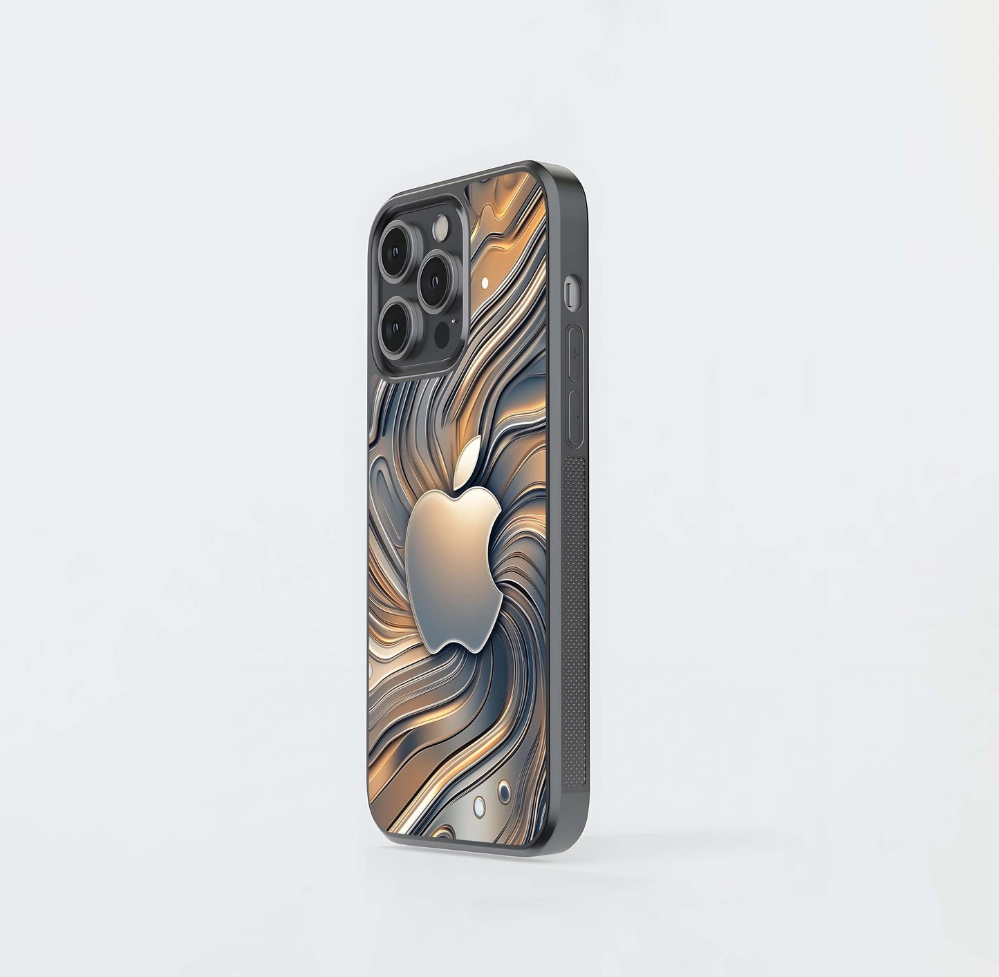 Metallic Swirl Apple Glass Case
