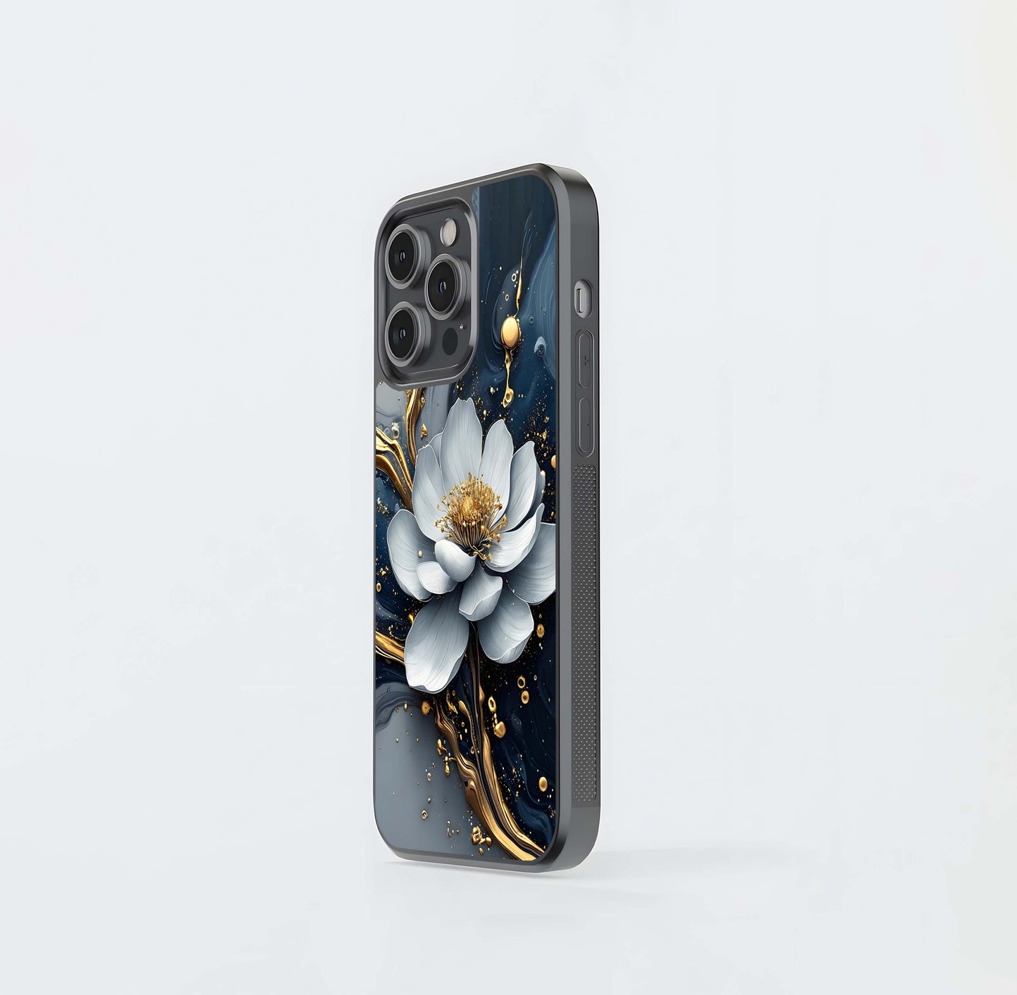 Midnight Magnolia and Gold Glass Case