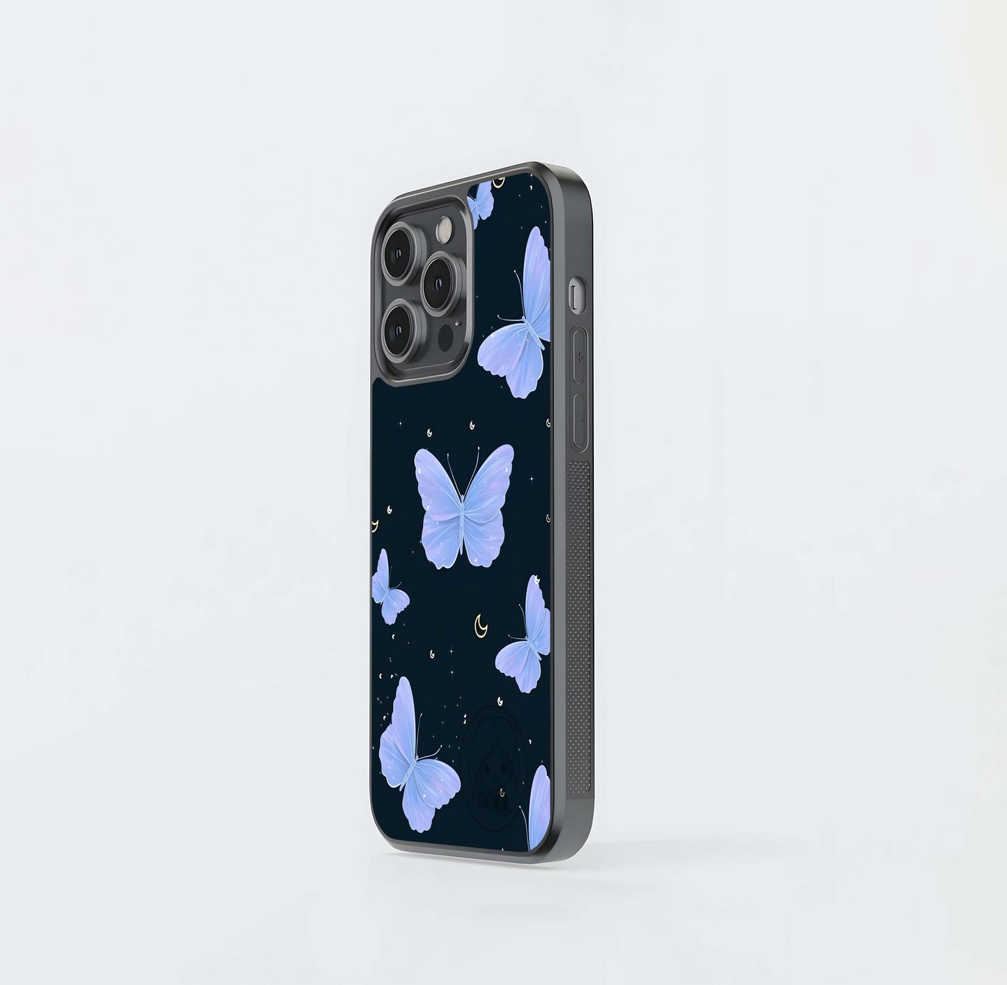 Butterfly With Stars Pattern Glass Case
