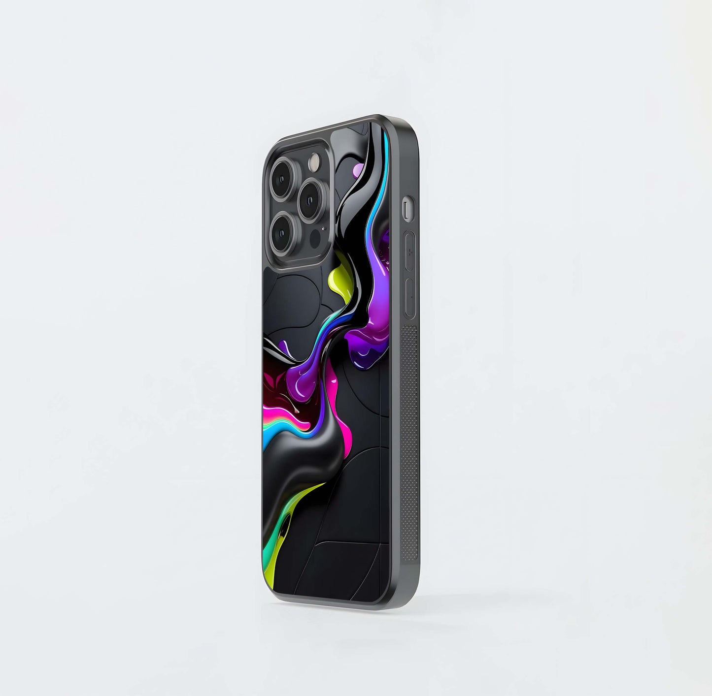 Fluorescent Splatter Abstract Glass Case