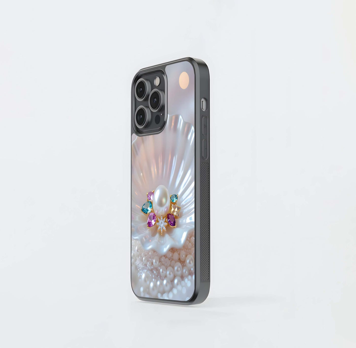 Celestial Pearl & Gemstone Shell Glass Case