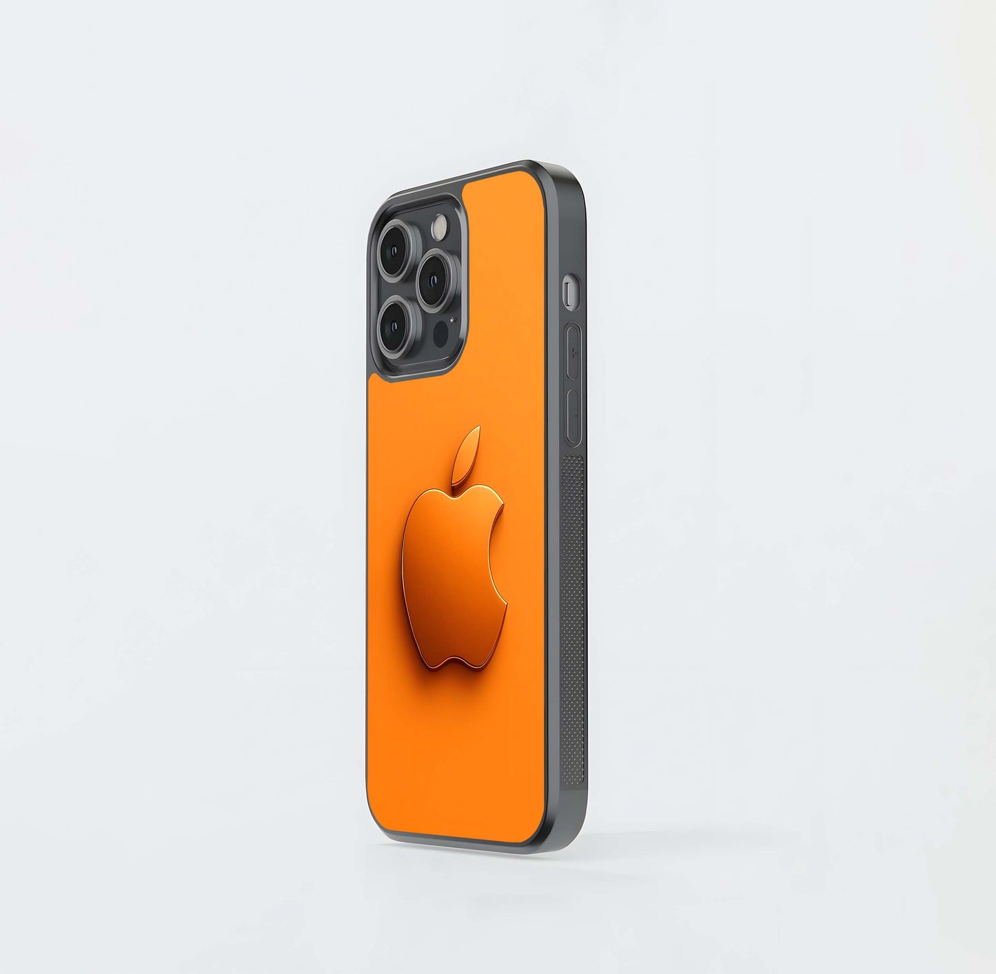Monochromatic Orange Apple Logo Glass Case
