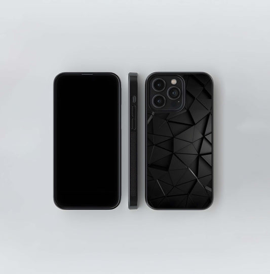 Subtle Dark Polygons Glass Case