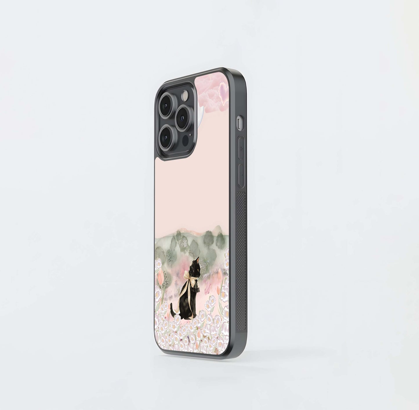 Cat Moonlit Garden Glass Case