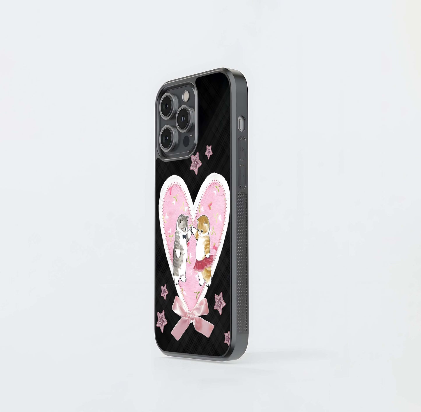 Cat Under Heart Glass Case