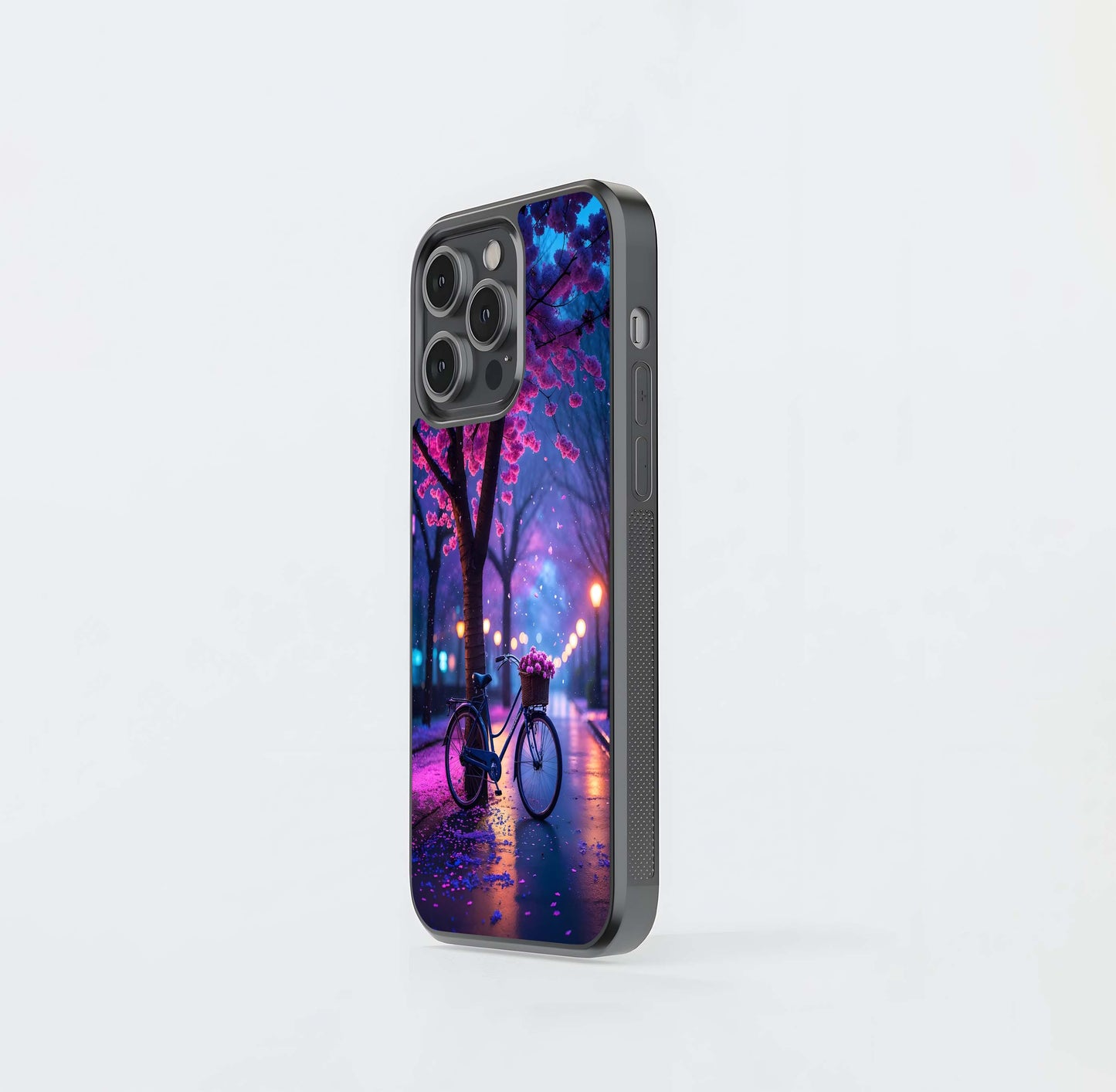 Neon Blossom Bicycle Glass Case