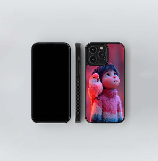 Chubby Cheeks & Pink Parrot Glass Case