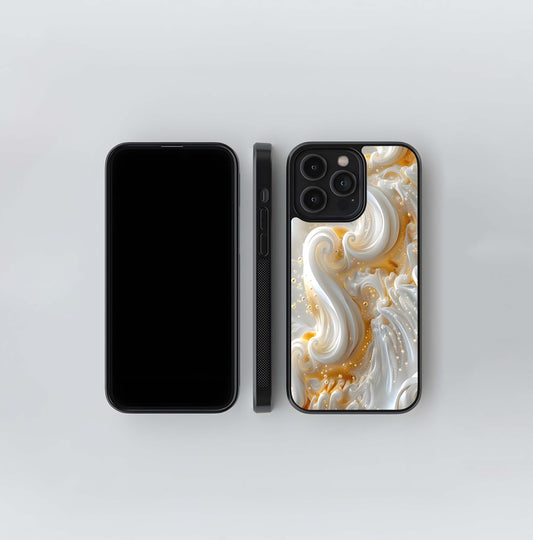 Baroque Cream Swirls Glass Case