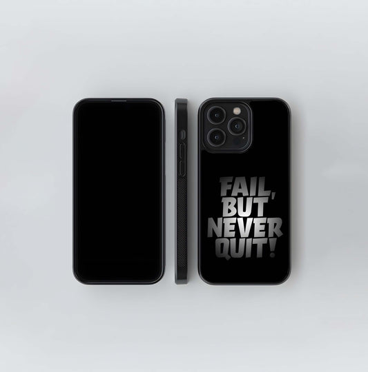 Never Quit Motivation Glass Case