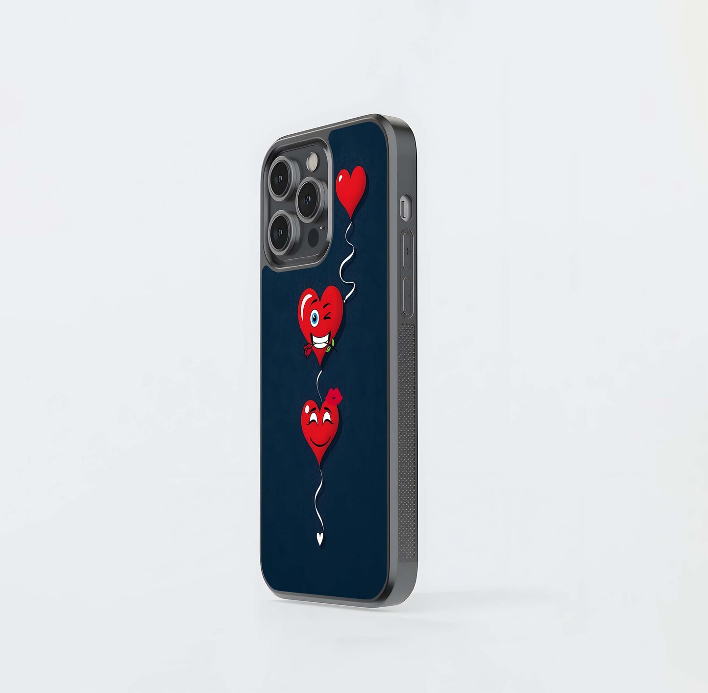 Heart Balloon Cartoon Chain Glass Case