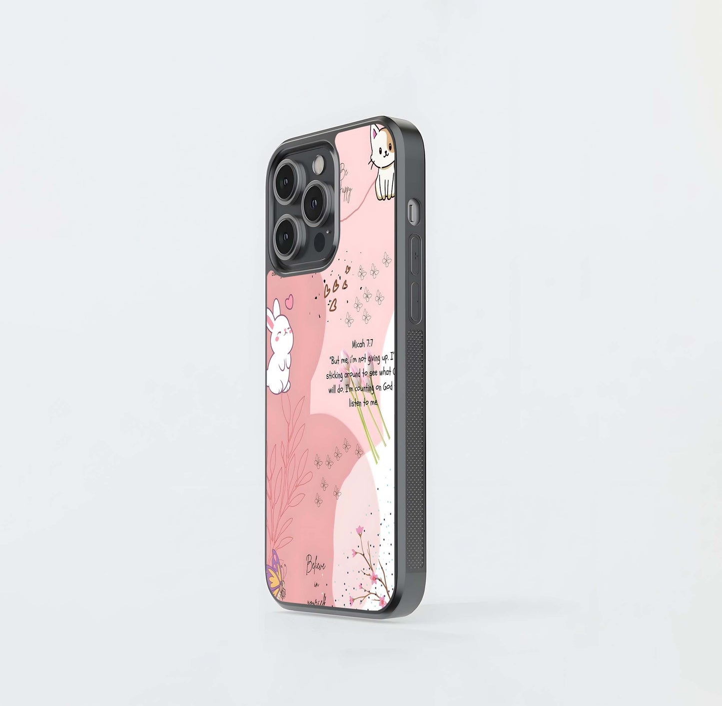 Blush Bunny Faith Glass Case