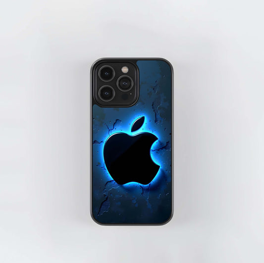 Blue Neon Apple Abyss Glass Case